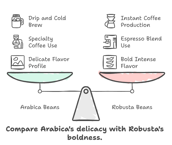 Difference between arabica and robusta been