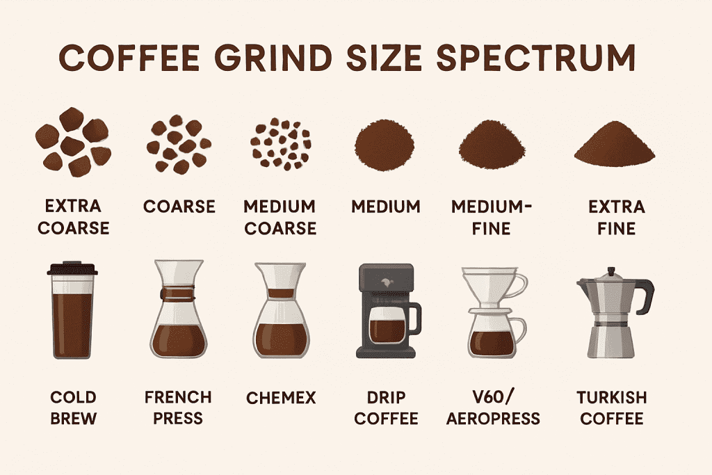 Matching grind sizes to their ideal brewing methods