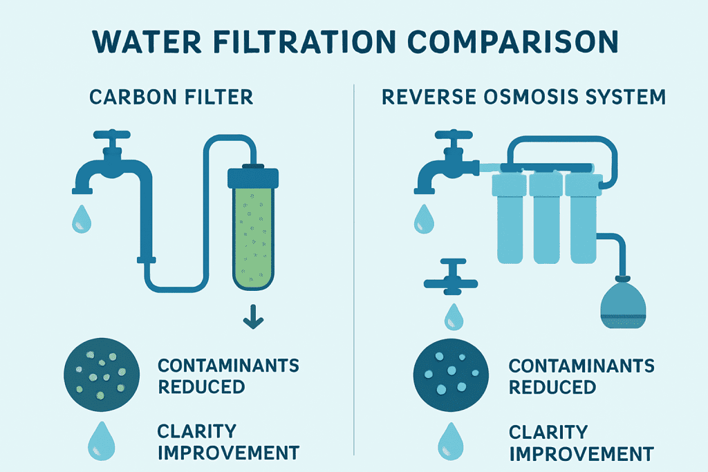 Comparison infographic of different water filtration methods