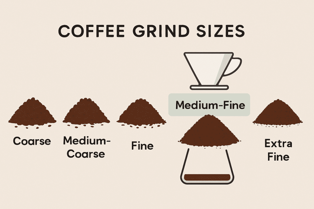 Coffee grind size guide for pour-over brewing