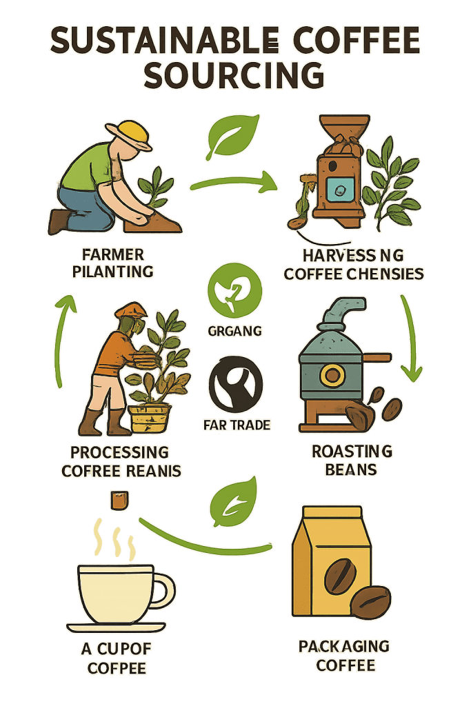 Sustainable coffee sourcing lifecycle
