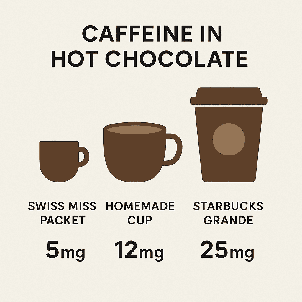 Caffeine Levels in Popular Hot Chocolate Brands vs Coffee