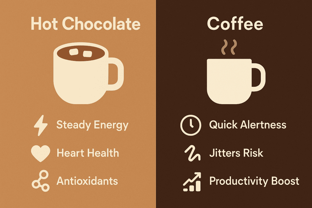 Comparing Energy and Health Benefits of Hot Chocolate and Coffee
