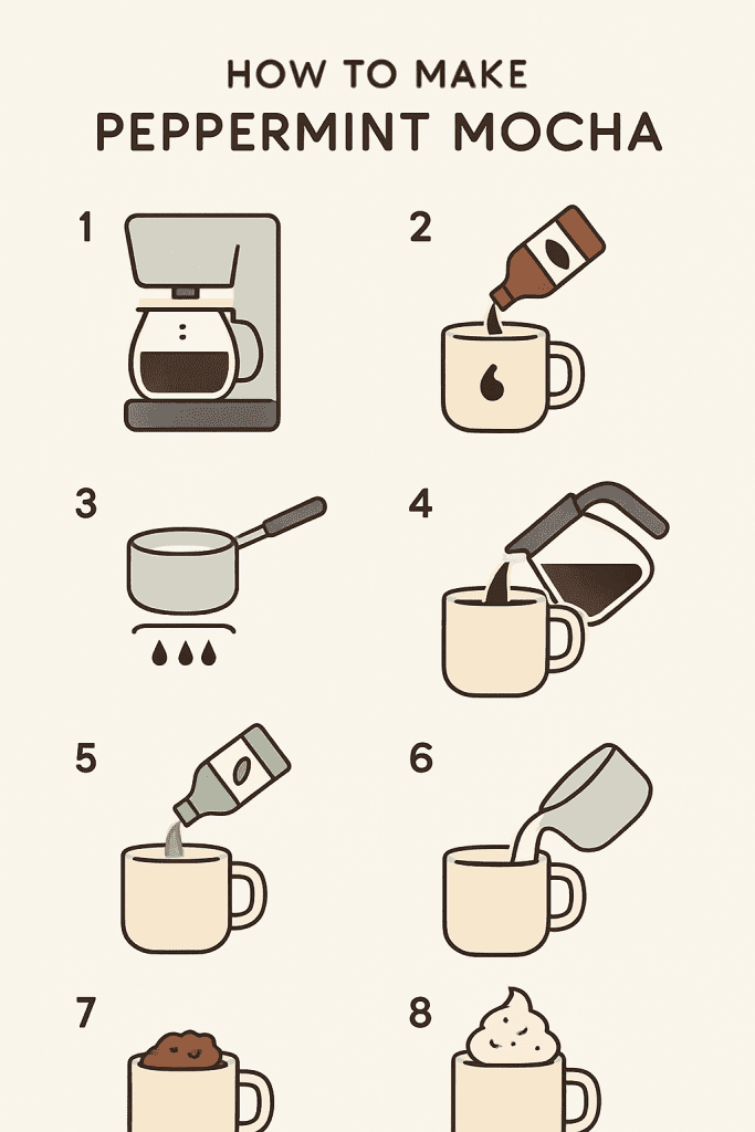 Easy 7-step process to make the perfect peppermint mocha