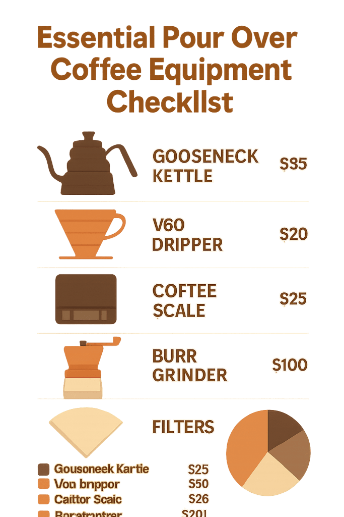 Essential equipment for making pour over coffee at home