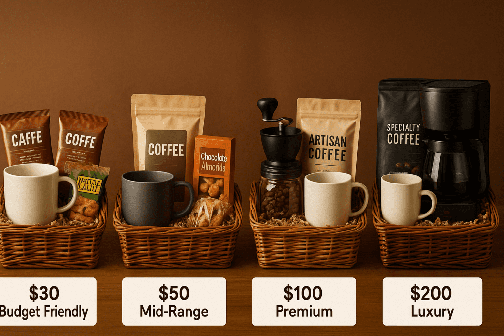 Coffee Gift Baskets by Budget: Under $30, $30-$50, $50-$100, and $100+ Options
