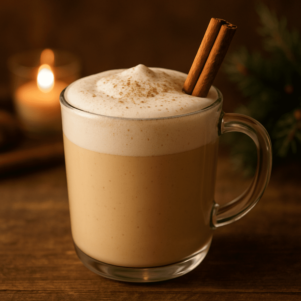 A creamy and comforting eggnog latte for a taste of the holidays