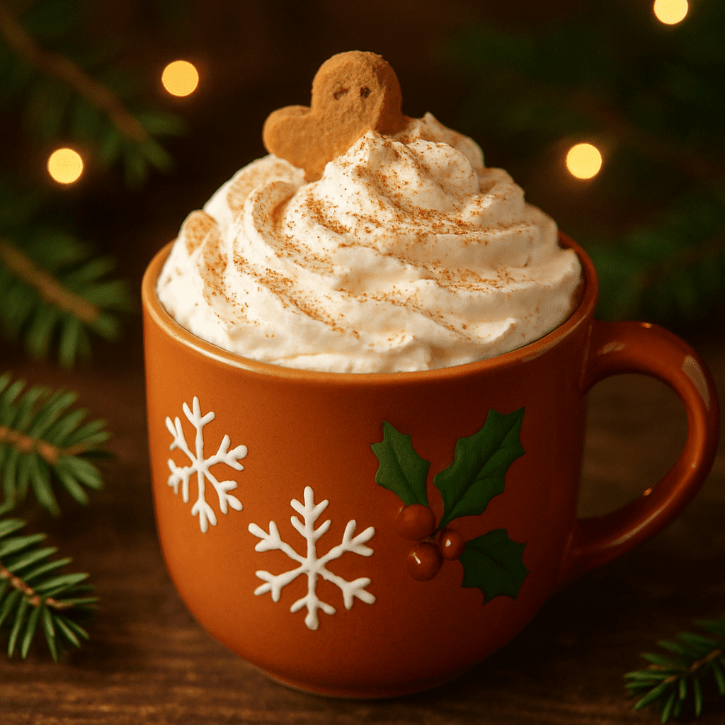 A festive and flavorful homemade gingerbread latte.