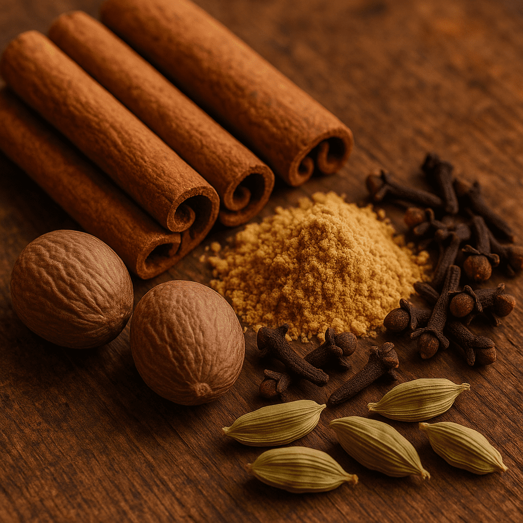 A selection of aromatic spices to elevate your winter coffee.